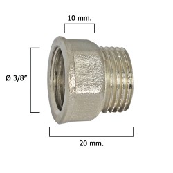 Alargadera Hexagonal Cromo 3/8x10