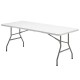 Mesa Plegable Rectangular HDPE Multifuncional, Portatil, Resistente,Multiusos 244x76x74 cm. Color Blanco