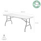 Mesa Plegable Rectangular HDPE Multifuncional, Portatil, Resistente,Multiusos 244x76x74 cm. Color Blanco