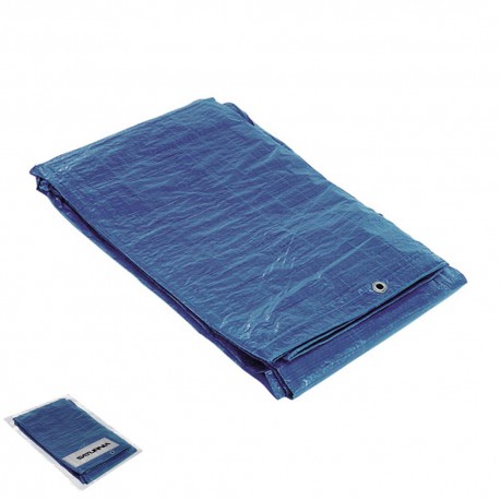 Lona Impermeable Reforzada 4x6 metros (Aproximadamente) Con Ojetes Metálicos, Lona de Protección Duradera, Color Azul.