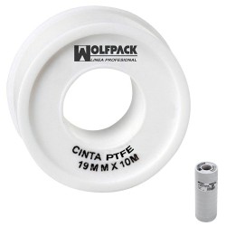 Cinta PTFE Wolfpack  12 mm. x 10 m. (Paquete 10 Rollos)