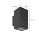Lampara Aplique Doble GU10 IP65 Negro