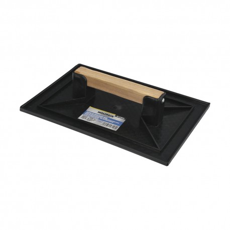 Talocha Plastico 27x18 cm. Mango Madera Negra Con Alveolos