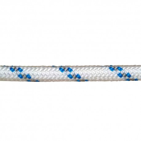 Cuerda Poliester Trenzada Blanco / Azul  5 mm. Bobina 200 m.