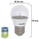 Bombilla Led Esferica Transparente Rosca E27 5 W.= 40 W. 470 lúmenes.Luz calida. (3000°K).