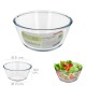 Bol De Cristal, Ideal Para Mezclas. 2.0 Litros. Libre BPA, Cristal De Borosilicato.Ensaladas, Postres, Cocina, Resposteria