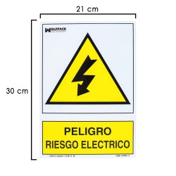 Cartel Peligro Electrico 30x21 cm.