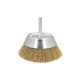 Cepillo Acero Latonado Para Taladro Taza Ø 75 mm. Espiga 1/4" Cepillo Taladro Alambre Latón, Cepillo Limpieza, Cepillo Pulir.